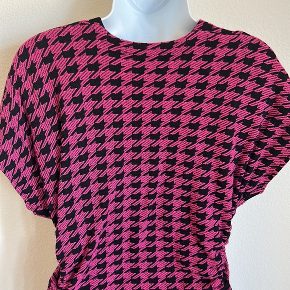 ZARA Ruched Houndstooth Sweater Dress - Picture 7 of 11